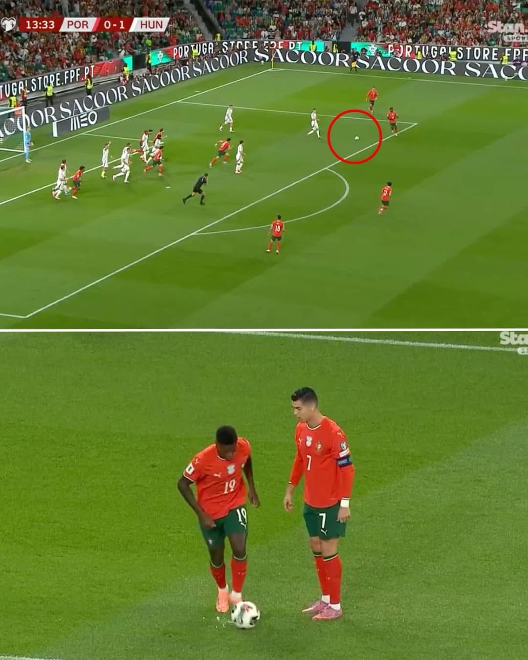 Watch: Cristiano Ronaldo and Nuno Mendes were not on the same page for this set piece - Sportsrock